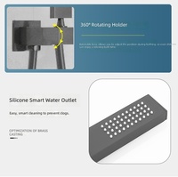 Système de douche de salle de bain intelligent avec affichage de la température hydroélectrique, panneau en verre trempé gris bronze de luxe, effet pluie