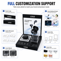 Support d'affichage en acrylique personnalisé pour écouteurs sans fil avec lumière LED, présentoir pour accessoires d'écouteurs sportifs
