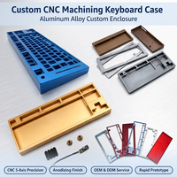 Plaque de clavier en aluminium anodisé multicolore sur mesure, usinage de précision 5 axes, usinage CNC, boîtier de clavier mécanique, panneau de protection