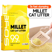 Pasir Kucing Ramah Lingkungan dari Biji Millet Strength Merchants 2.4kg Bentuk Persegi