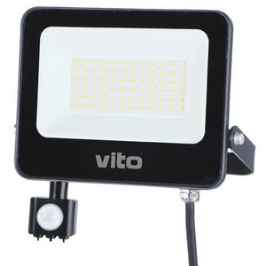 Vito 50W 5000lm <b>LED</b> Outdoor Floodlight PIR <b>Sensor</b> 6000K Cold <b>Light</b> - Product Image 1