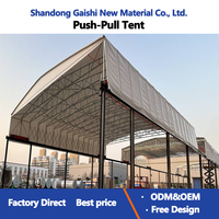 Structure de stockage logistique rétractable à membrane, personnalisable, résistante au vent et imperméable, à construction rapide