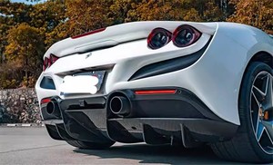 Utilisé pour <span class=keywords><strong>Ferrari</strong></span> F8 Modification N-style Diffuseur arrière en fibre de carbone Kit de carrosserie quatre pièces Jupes latérales de pare-chocs avant - Product Image 6