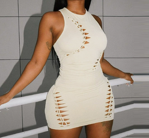 Conjunto de Verano para Mujer Viviblook Z321ST01, Nuevo, Sexy, Color Sólido, Cuello Redondo, Top sin Mangas, Minifalda, Conjunto de Dos Piezas - Product Image 1