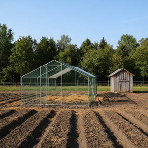 โรงเรือนเลี้ยง<span class=keywords><strong>ไก่</strong></span>เหล็กชุบสังกะสีแบบ A-Type ทนทาน พร้อมผ้าคลุมกันน้ำ สำหรับฟาร์มไก่ ขายปลีก สินค้าใหม่ - Product Image 1