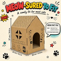 Maison à chat écologique amovible, grande, en carton, pour intérieur, avec rangement, assemblage rapide, vente en gros