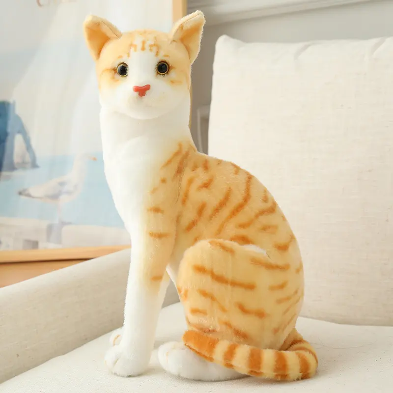 26/30/40cm carino vita reale peluche gatto giocattoli farciti gatto sdraiato peluche promozione realistico peluche Pet Cat Animal Toys