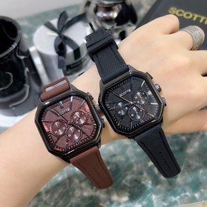 Montre-bracelet en silicone de luxe Scottie 3008 pour homme, couleur, étanche, montre sport à quartz avec cadran et bracelet élégants - Product Image 5