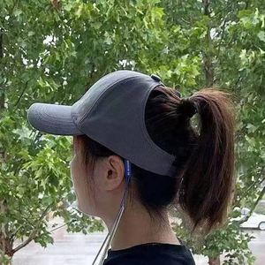 Gorra de béisbol con visera para mujer, estilo japonés y coreano, para primavera y verano, deportiva, informal, con abertura para coleta - Product Image 4