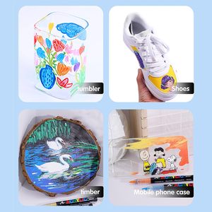 ปากกาสีอะคริลิค 12 สี สำหรับเขียนบนพื้นผิวส่วนใหญ่ คุณภาพสูง เหมาะสำหรับงานฝีมือและงานศิลปะ - Product Image 5