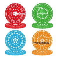 Nouvelles assiettes et serviettes en plastique jetables à motifs colorés pour fêtes mexicaines, 48 pièces, rondes et carrées, style classique, vente en gros