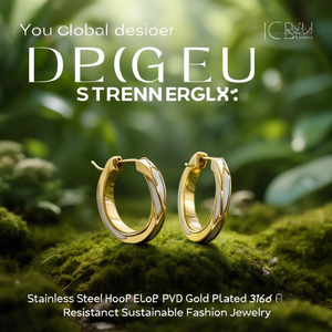 Aros de Acero Inoxidable con Baño de Oro PVD 316L, Joyería de Moda Sostenible y Resistente - Product Image 2