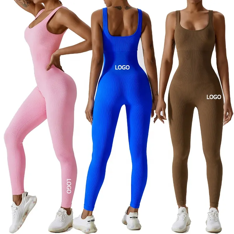 Women High Quality Jumpsuit Breathable Workout Bodycon Yoga One Piece Suit Stretchy Gym Wear Jumpsuit Seamless Yoga Set