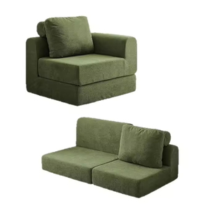 Sofá seccional Modular de <span class=keywords><strong>dos</strong></span> asientos Chesterfield blanco de lujo nórdico, sofá cama moderno en forma de L para sala de estar, conjunto de Material de tela con esponja - Product Image 4