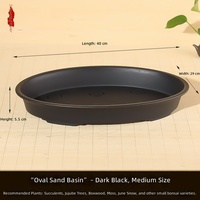 Pot de fleurs ovale peu profond en résine de grand calibre pour plantes succulentes, conteneur hydroponique non perforé pour jardin domestique et extérieur