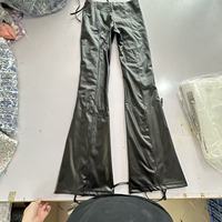 Pantalon d'hiver pour femme style urbain – Effet cuir doux et lisse, respirant, écologique, imperméable, anti-plis, taille haute