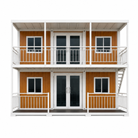 Maison conteneur à deux étages, bâtiment modulaire préfabriqué avec balcon pour hôtel, dortoir et projet résidentiel