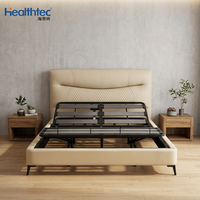 Lit électrique inclinable King Size avec télécommande sans fil, moteur silencieux et robuste, réglable à la tête et aux pieds