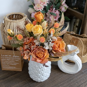 CallaFloral Artificial Rose Bouquet Plastic Woven Fabric Home Decor <b>Wedding</b> <b>Props</b> CF01434 - Product Image 1