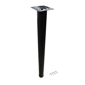 60x870mm Round Black Breakfast Bar <strong>Leg</strong> - Product Image 1