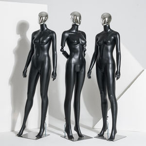 Fabrika fiyat Pp plastik mat siyah tam vücut galvanik kafa elbise formu mankeni kadın manken bebek giysi ekran için - Product Image 4