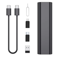 Casing ponsel kabel adaptor, 6 dalam 1 Multi fungsi perjalanan kartu Sd Otg kotak penyimpanan 60W mikro Tipe C kabel Usb pengisian daya