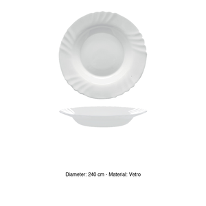 Plato Hondo para Sopa Bormioli Rocco Ebro, Cristal Blanco, 24 cm, para Restaurante, Catering, Hotel, Venta al por Mayor - Product Image 3