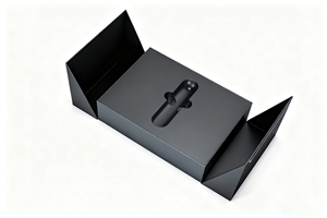 Cartón de cartón de lujo Apertura de doble puerta Máscara de ojo rígida Lápiz labial Caja de regalo en relieve para cosméticos - Product Image 3