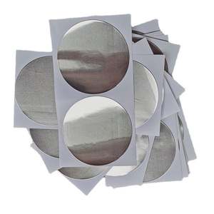 Etiquetas Adhesivas de Aluminio Acrílico Sensibles a la Presión Plateadas, de 20mm-50mm de Diámetro, de una Sola Cara, Impermeables, de Alta Adhesión para Enmascarar Botellas - Product Image 4