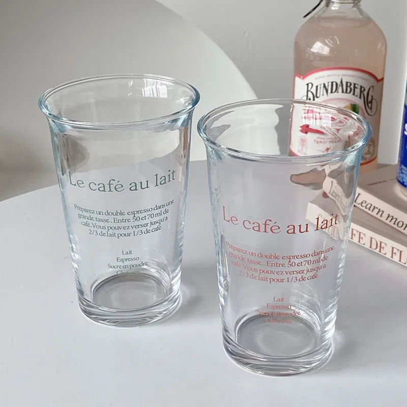 Yeni sıcak satış toptan Ins tarzı cam kahve fincanları Latte kupası kahve kupalar