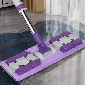 Mopa con Sistema de Autoescurrido y Palo de Acero Morado, con Cabezal de Microfibra para Uso en Oficina y Hogar - Product Image 4