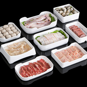 Assiettes rectangulaires spéciales pour buffet et fondue Xiangyuanmei, assiettes à légumes, plats commerciaux, anti-chute, empilables, pour barbecue - Product Image 2