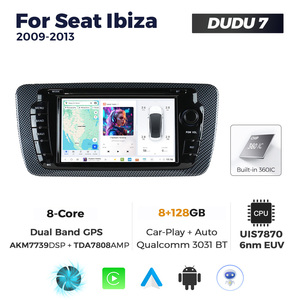Lecteur DVD de navigation automobile DUDUAUTO 8+128 Go, <span class=keywords><strong>autoradio</strong></span>, cockpit sans fil CP et Android Auto pour <span class=keywords><strong>Seat</strong></span> <span class=keywords><strong>Ibiza</strong></span> 7 pouces <span class=keywords><strong>2009</strong></span> - 2013 - Product Image 4
