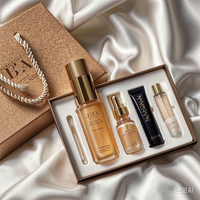 Boîte cadeau cosmétique de luxe portable, grand format, en carton, avec couvercle en papier, logo personnalisé, imperméable, avec sac, avec gaufrage