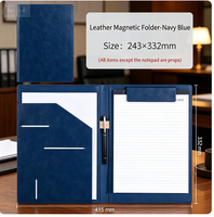 Carpeta de Papel A4, Carpeta Portafolio Multifuncional de Cuero PU, Portafolio para Firmar Contratos Comerciales, Organizador de Documentos, Portapapeles