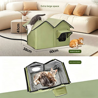 Novayapetix - Maison pour chien et chat surélevée, chauffée électriquement, imperméable, pour l'hiver, en polyester, avec tapis pour animaux errants