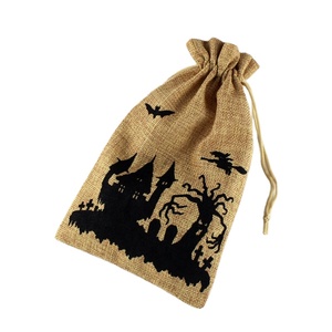 Pochette en lin avec cordon de serrage pour bijoux, doublure en velours, pour emballage de cadeaux de Noël, lavable, impression de logo personnalisée - Product Image 4