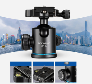 Soporte de trípode de cámara de vídeo de aleación de aluminio <span class=keywords><strong>para</strong></span> cámaras DSLR y SLR - Product Image 3