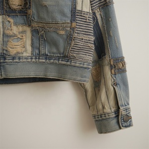 Áo khoác denim nam chất lượng cao phong cách đường phố, phối vải vụn, giặt acid, thêu, kiểu dáng cổ điển, xu hướng 2026 dành cho nam - Product Image 4