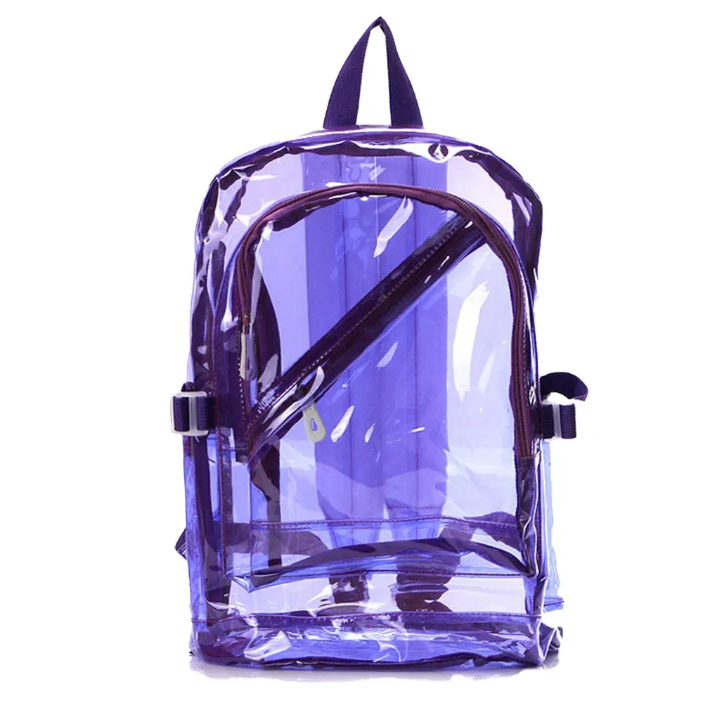 Bright Color clear school bags transparent pvc travel backpack