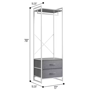 Système de garde-robe d'hôtel de luxe en bois de noyer personnalisé Éclairage à LED Tiroirs en tissu silencieux Porte-vêtements détachable pour le salon - Product Image 1