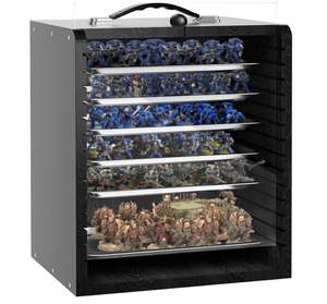 Mallette de rangement miniature en bois personnalisée pour figurines de collection Vitrines d'exposition en bois avec 6 plateaux Support de transport miniature - Product Image 1