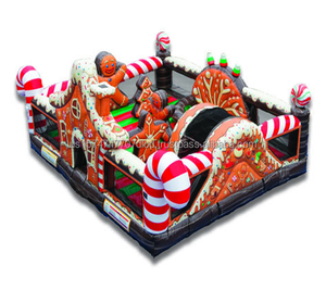 Diversión navideña Castillo inflable interactivo Hombre de jengibre Tema CE EN14960 Compatible - Product Image 3