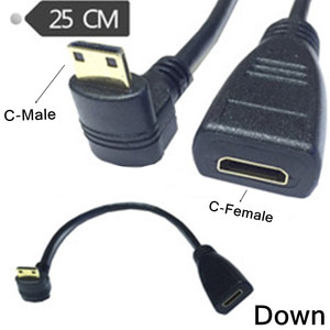 Câble adaptateur Mini Hdmi Type C mâle à femelle, angle de 90 degrés, 25 cm, pour téléviseur - Product Image 4