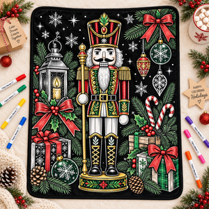 Custom Christmas DIY Coloring Throw <b>Blanket</b> Plush Rectangular Home Decor Winter Family Activity Kids Gift - Product Image 5
