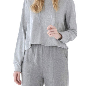 Sudaderas cortas con capucha para mujer, con logotipo personalizado, 100% algodón, servicios OEM, alta calidad, últimas tendencias de moda, sudaderas cortas con capucha para mujer de invierno. - Product Image 6
