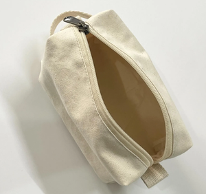 Doğal tuval erkek çantası Set çevre dostu fermuar makyaj çantaları Unisex seyahat organizatörleri - Product Image 6