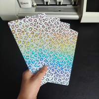Pegatinas Transparentes con Diseño de Leopardo para la Parte Trasera del Teléfono Móvil, Película Protectora Brillante para Máquina de Corte y Plotter