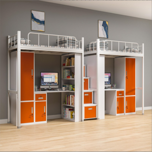 Thiết Kế Mới Đồ Nội Thất Thép Cao Đẳng Ký túc xá Loft Giường Với Bàn Và Tủ Quần Áo Cho Sinh Viên - Product Image 2