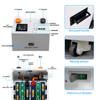 Stock UE EEL 48V V3 Pack de batteries LiFePO4 avec disjoncteur et stockage, avec BMS BT JK 200A, Boîtier de batterie pour cellules LiFePO4 16S pour système solaire domestique